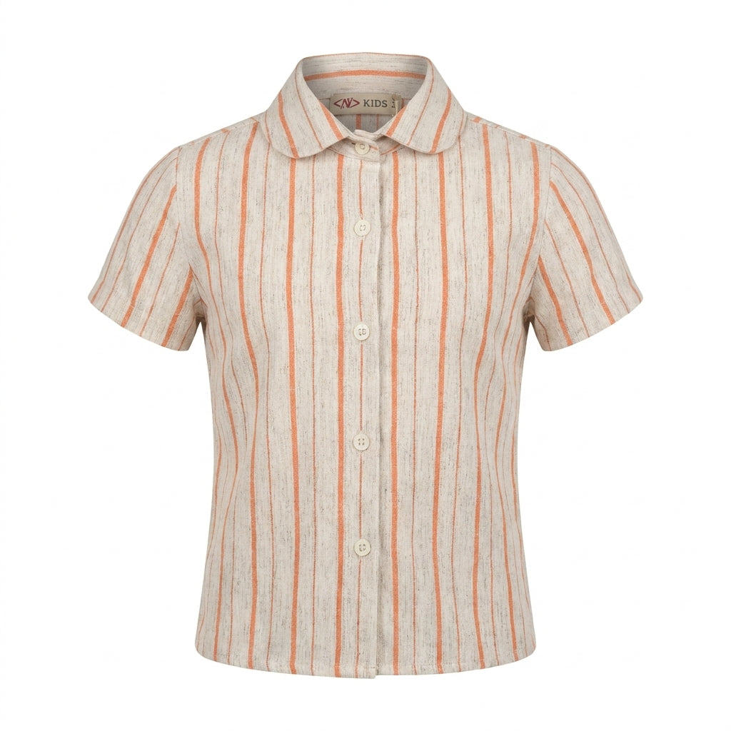 Boys Striped Short Sleeve Shirt And Shorts Set