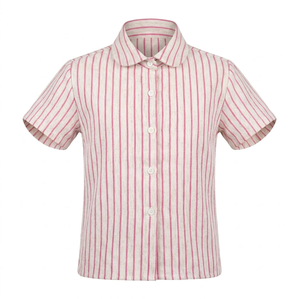 Boys Striped Short Sleeve Shirt And Shorts Set