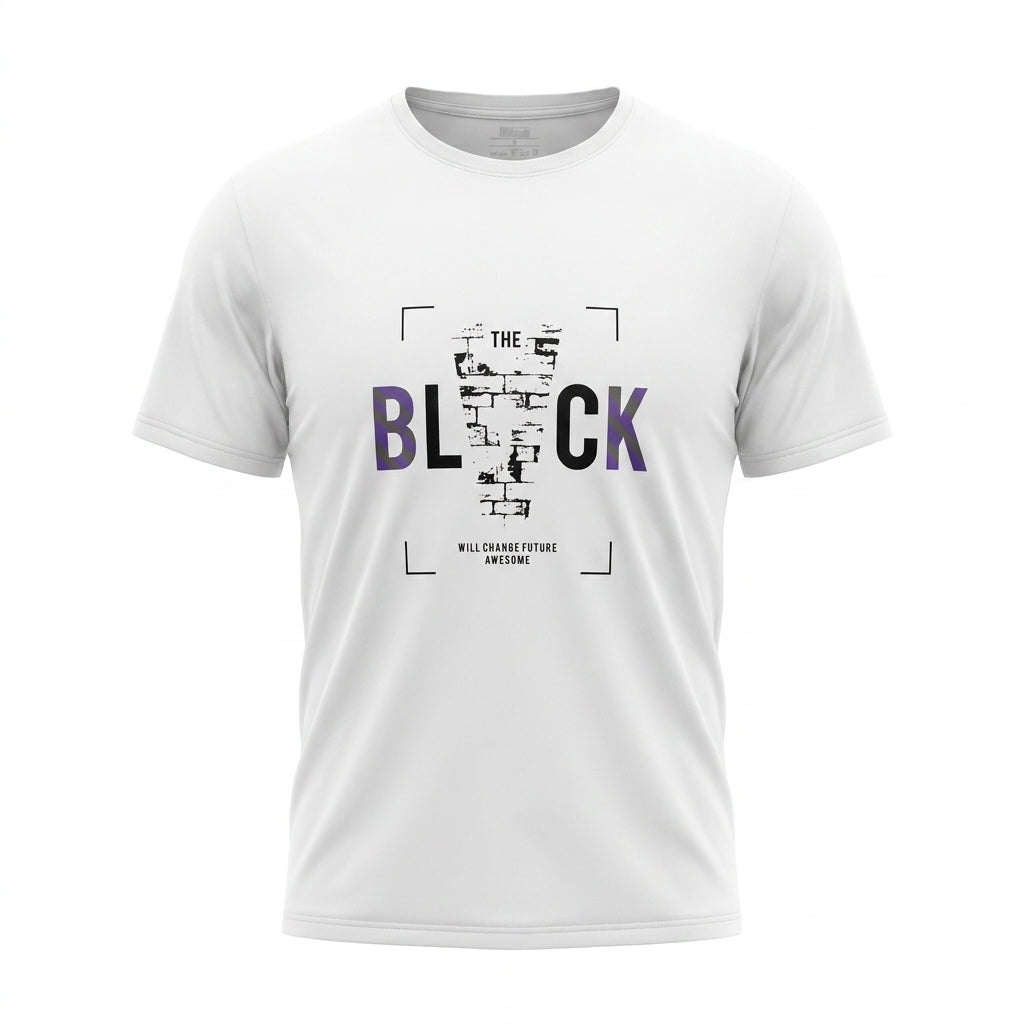 Men The Block Graphic Crew Neck Short Sleeve T Shirt