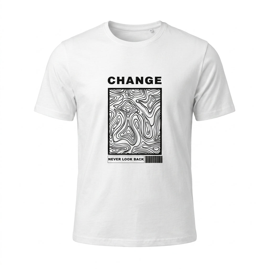 Men Change Graphic Crew Neck Short Sleeve T Shirt
