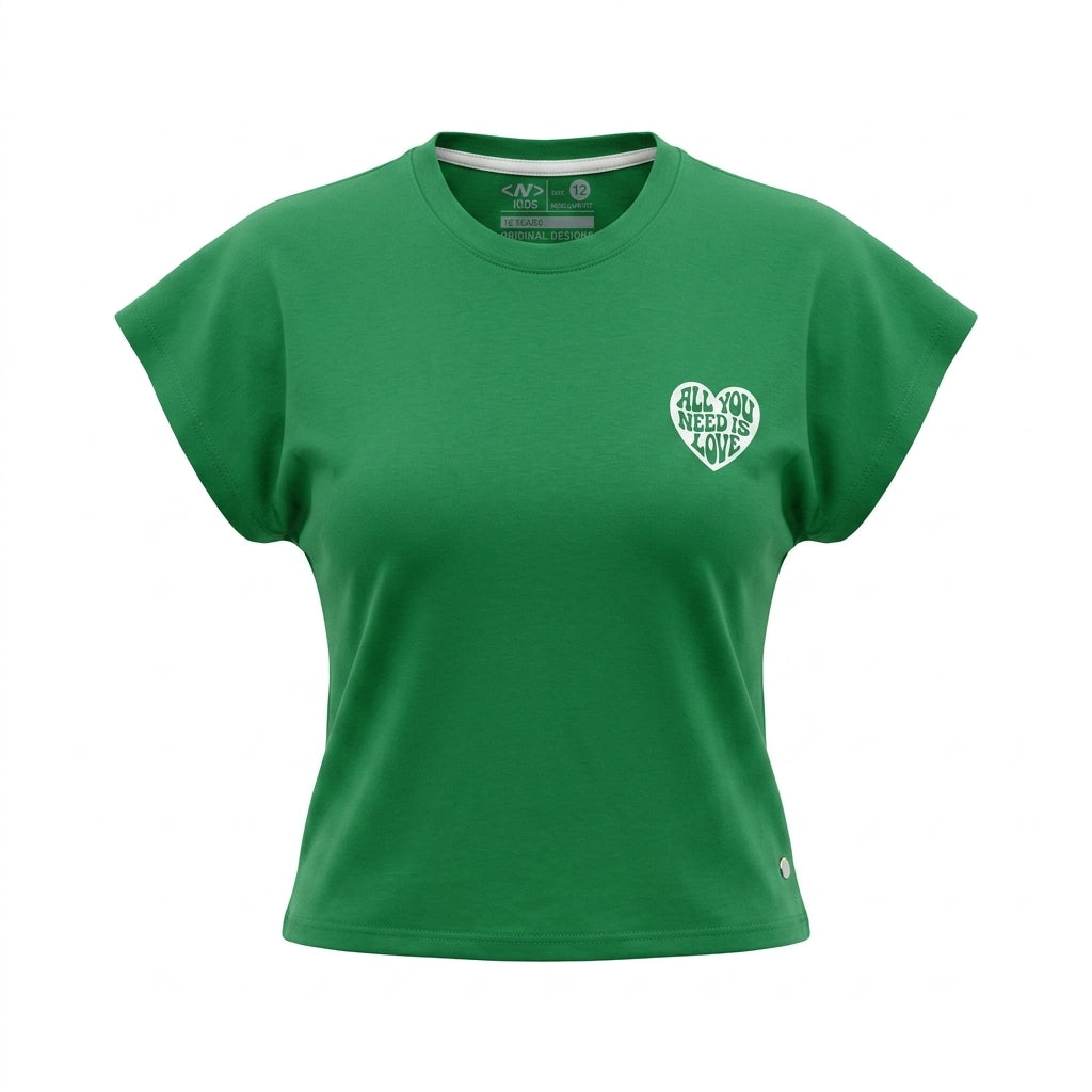 Girls Oversized T Shirt With All You Need Is Love Heart Print