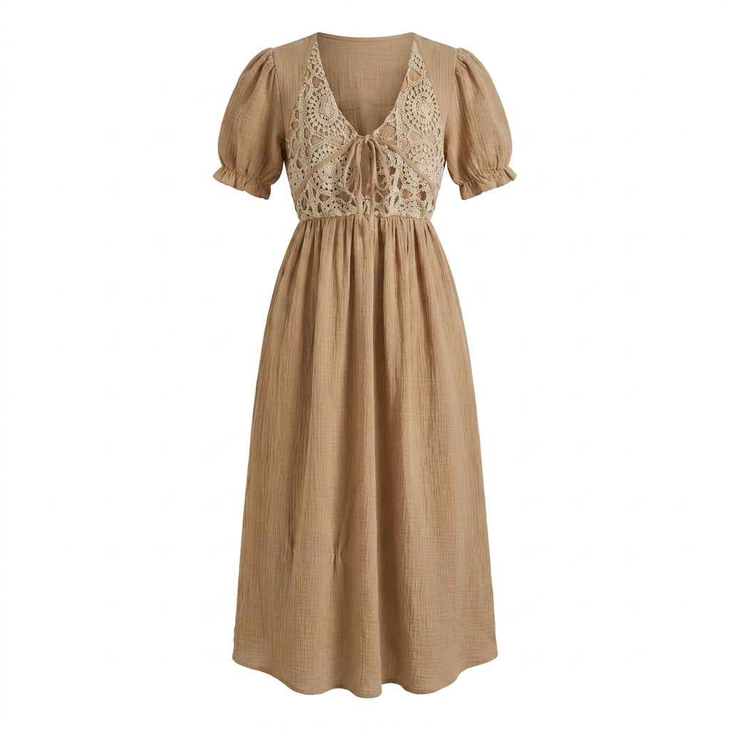 Women Crochet Midi Dress