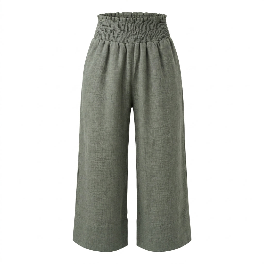 Girls Elastic Waist Wide Leg Pants