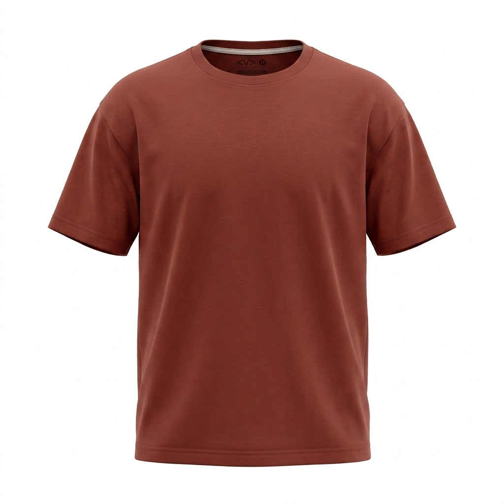 Boys Baseball Cap Patch Short Sleeve T Shirt Chocolate
