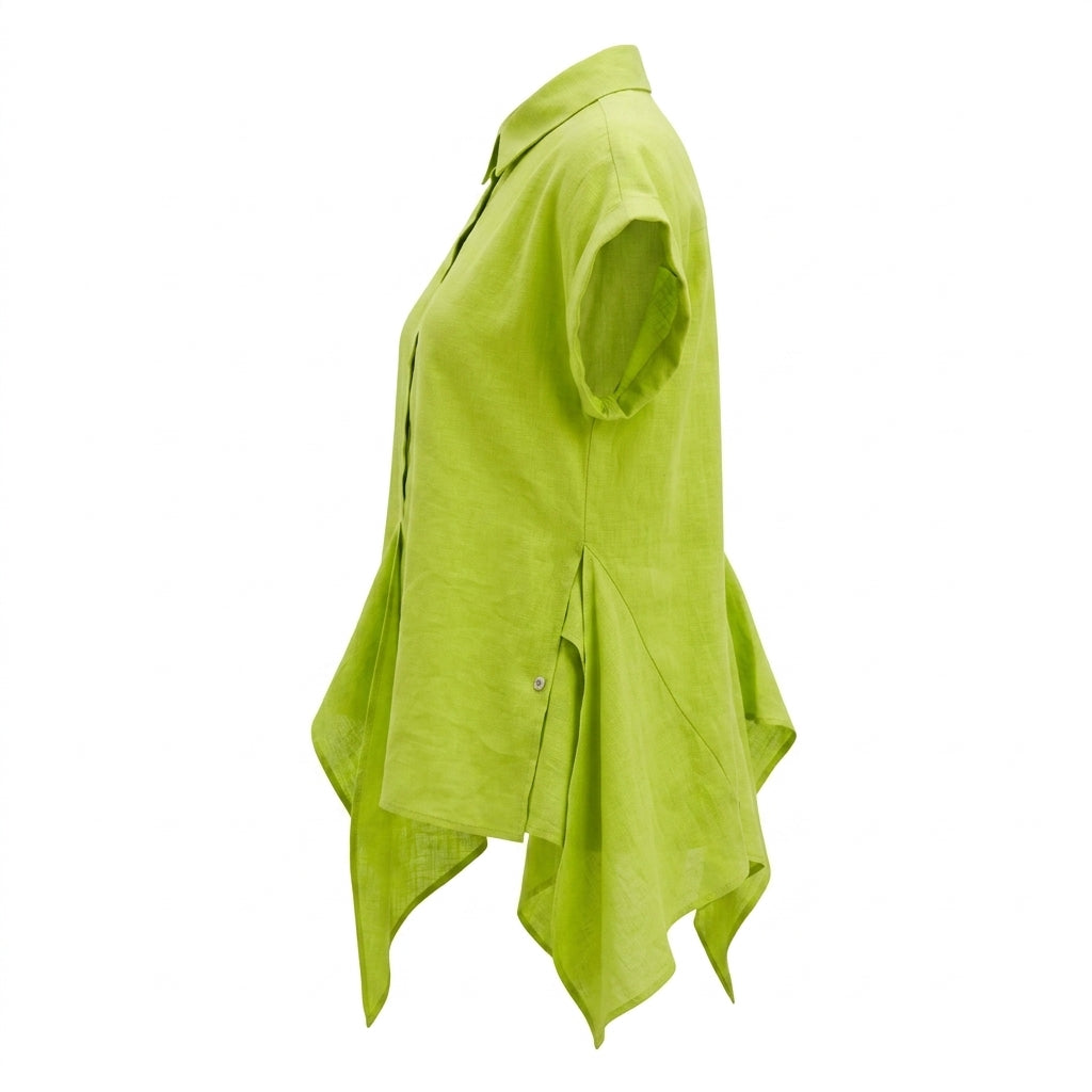 Women Asymmetrical Button Front Top