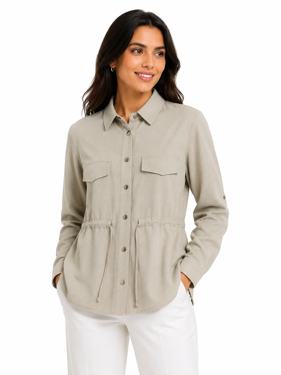 Women Utility Button Front Shirt
