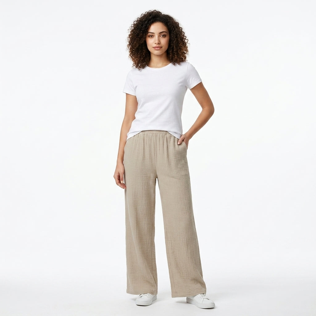 Women Textured Wide Leg Pants