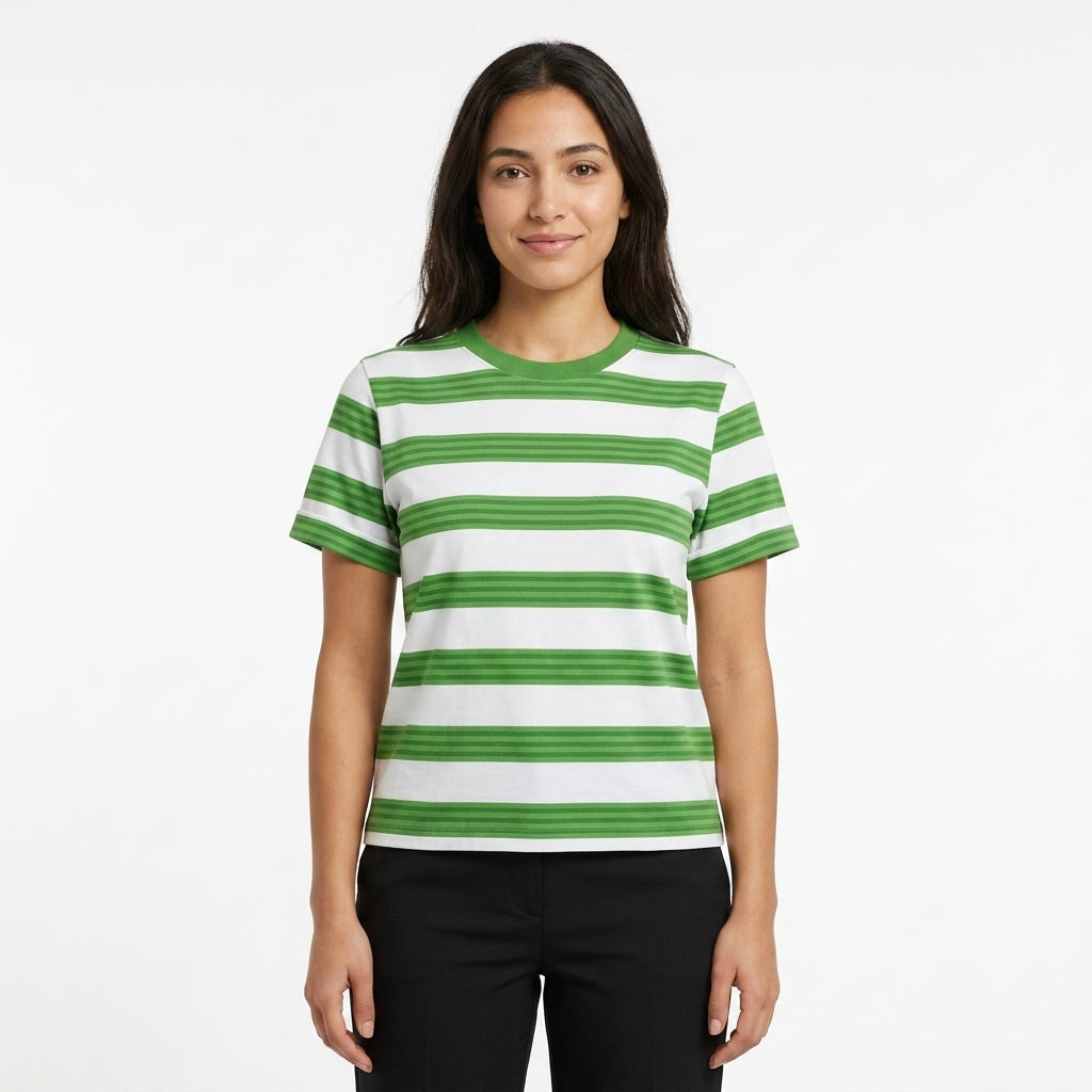 Girls Striped Short Sleeve T Shirt