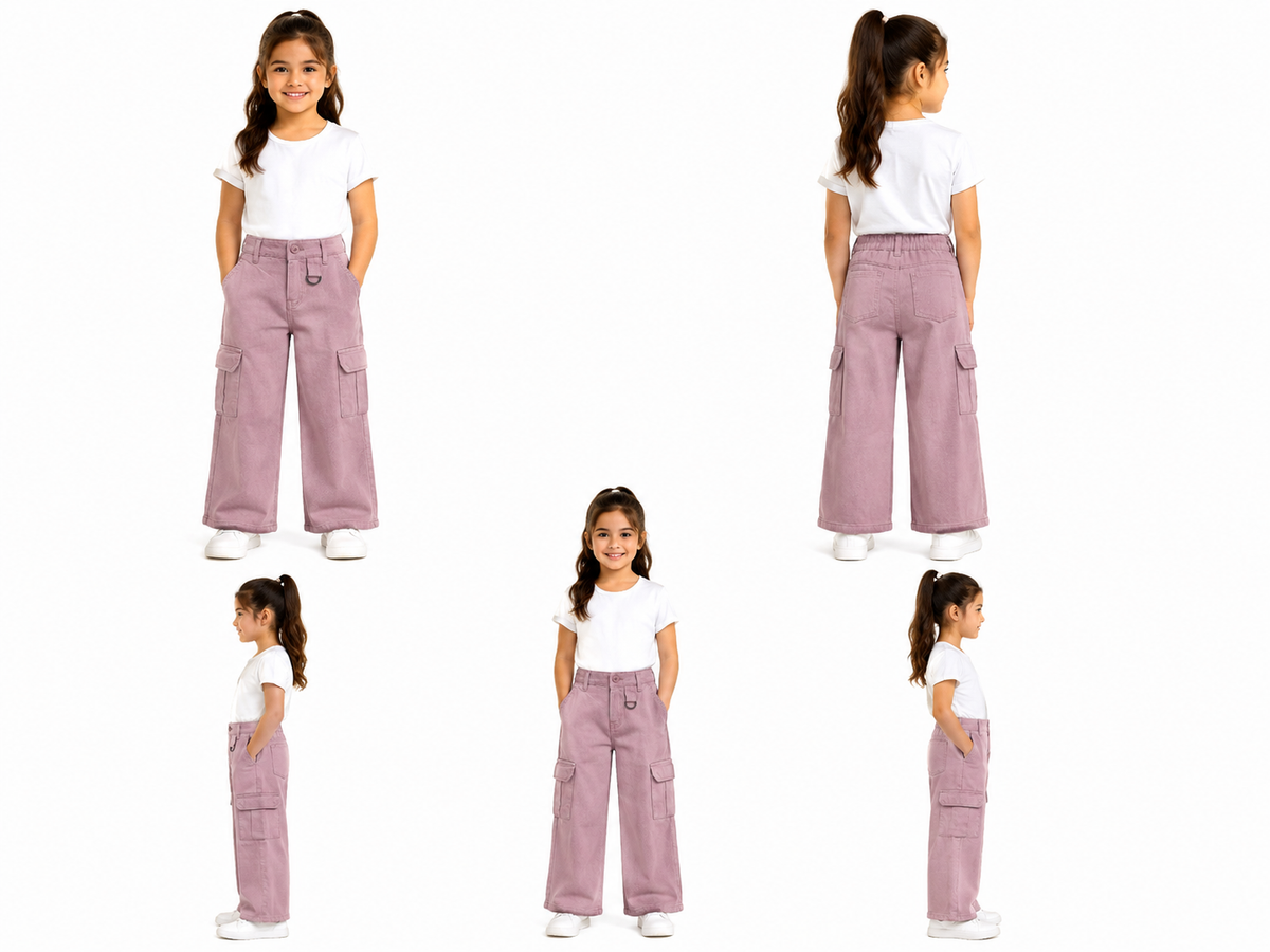 Girls Wide Leg Cargo Pants