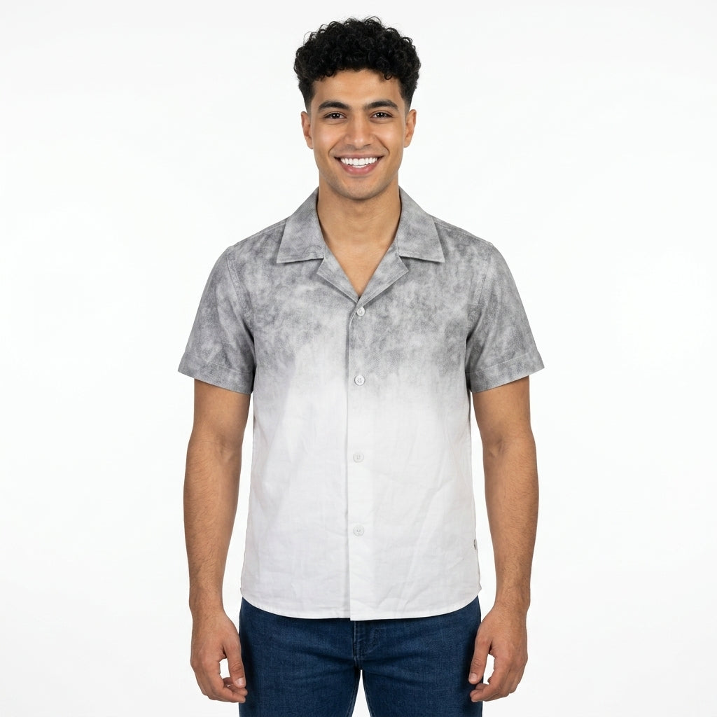 Ombre Short Sleeve Button Front Shirt