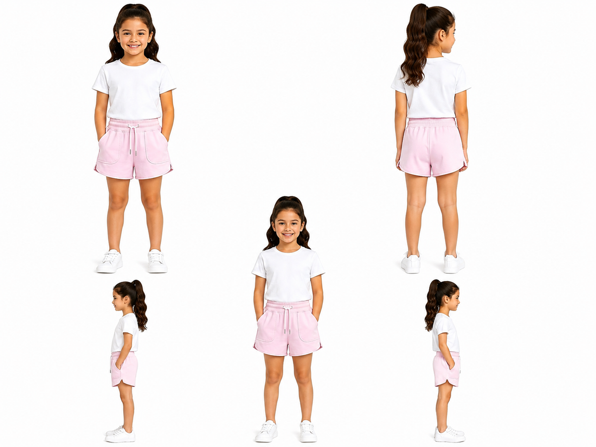 Girls Casual Drawstring Sweat Shorts