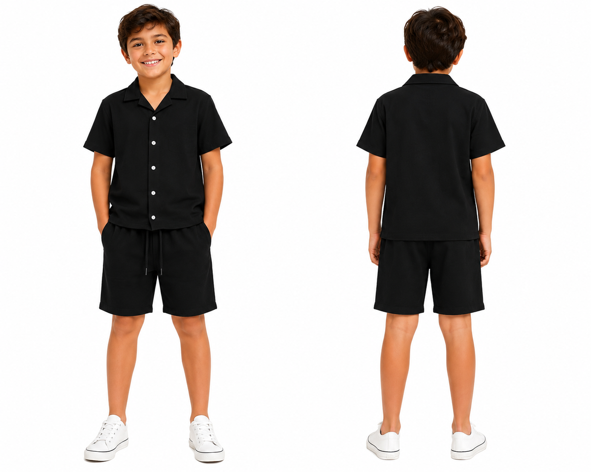 Men Short Sleeve Shirt And Shorts Set