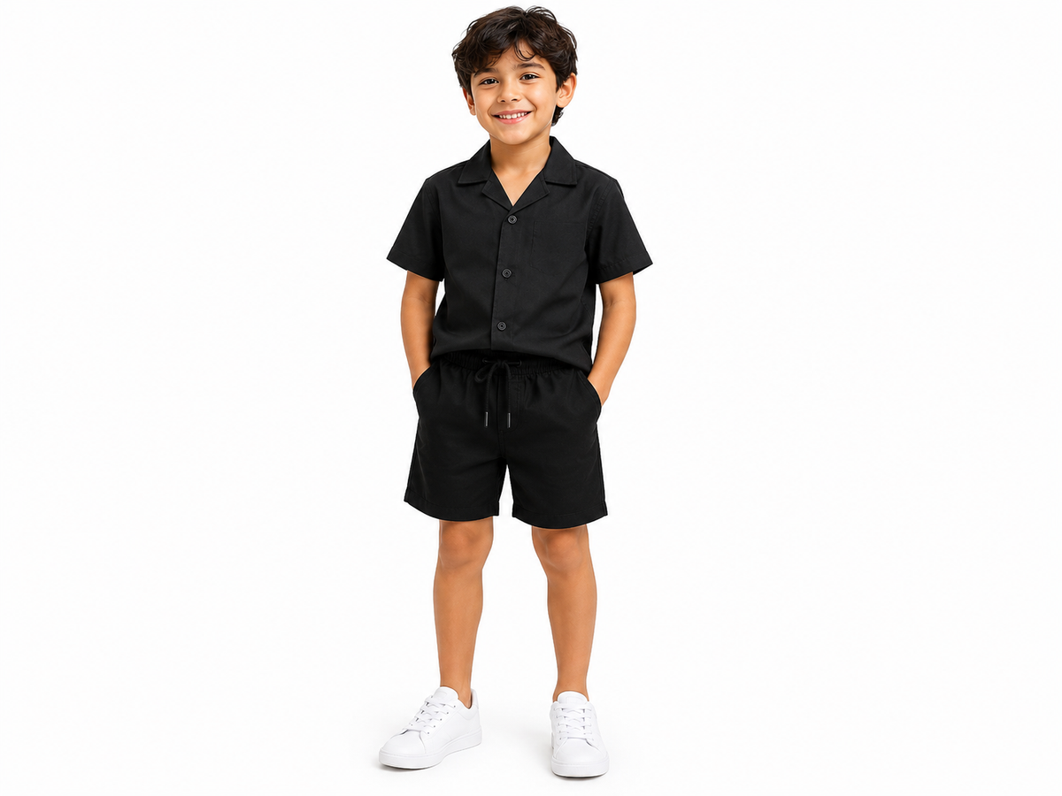 Kids Short Sleeve Shirt And Shorts Set