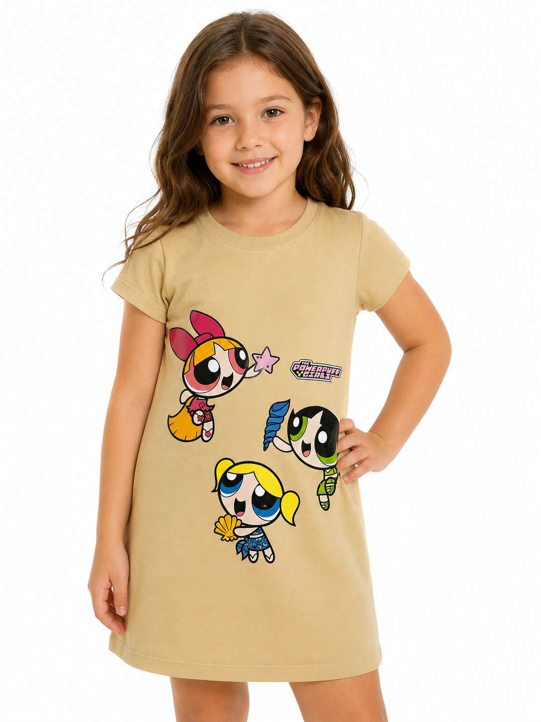 Girls Powerpuff Girls Printed T Shirt Dress