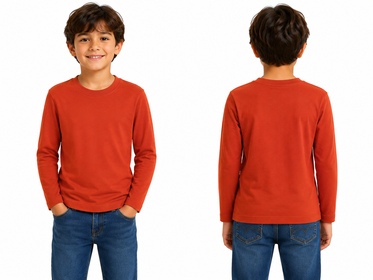 Kids Solid Long Sleeve T Shirt