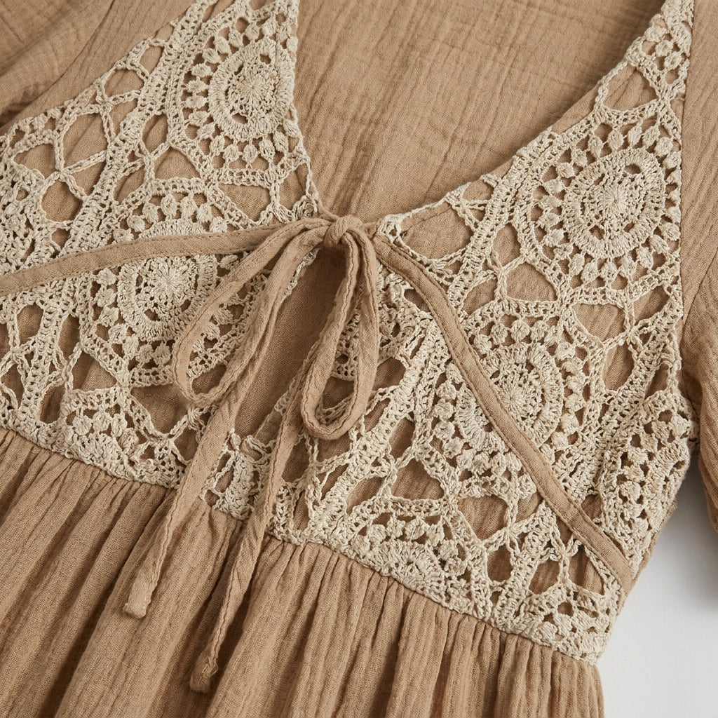 Women Crochet Midi Dress