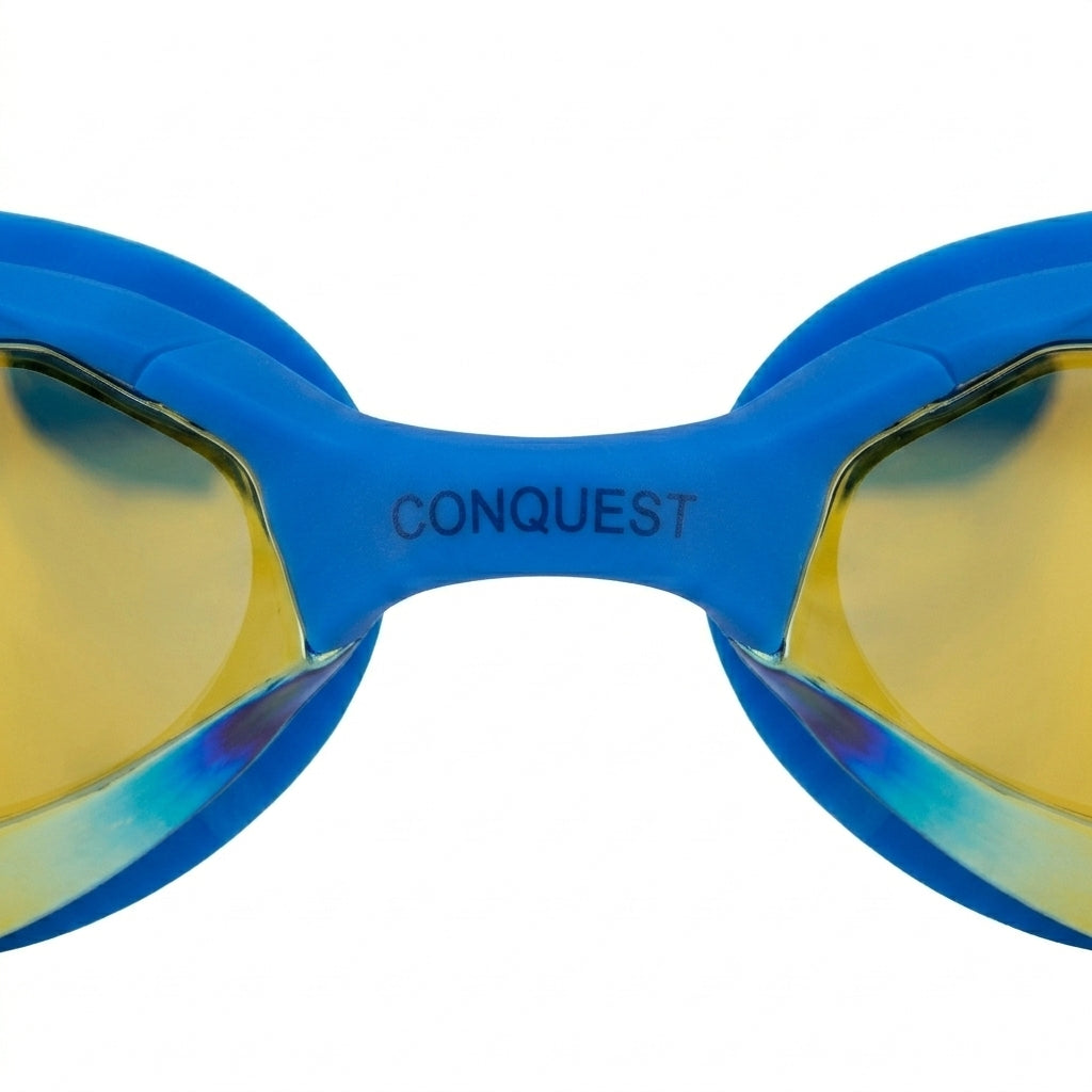 Competition Mirrored Swim Goggles With Protective Case Free Size
