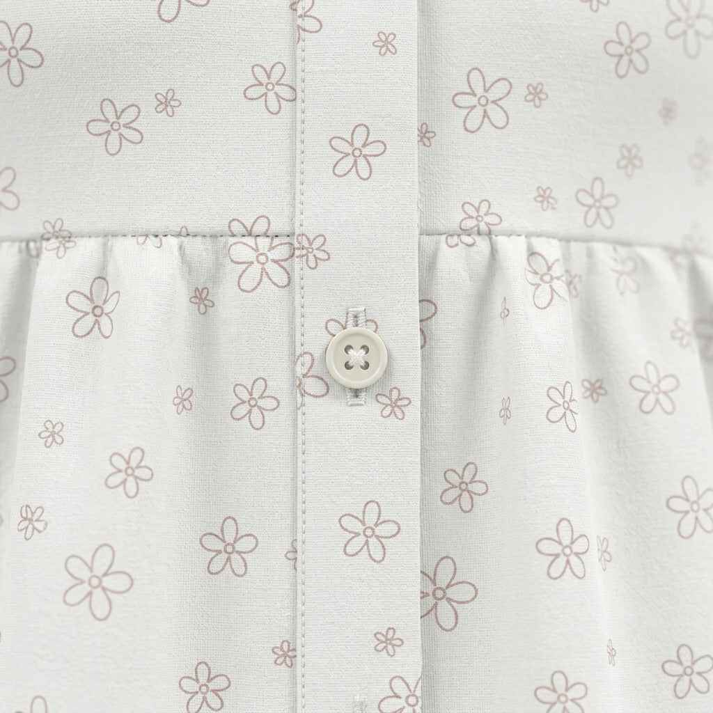 Girls Floral Button Front Dress