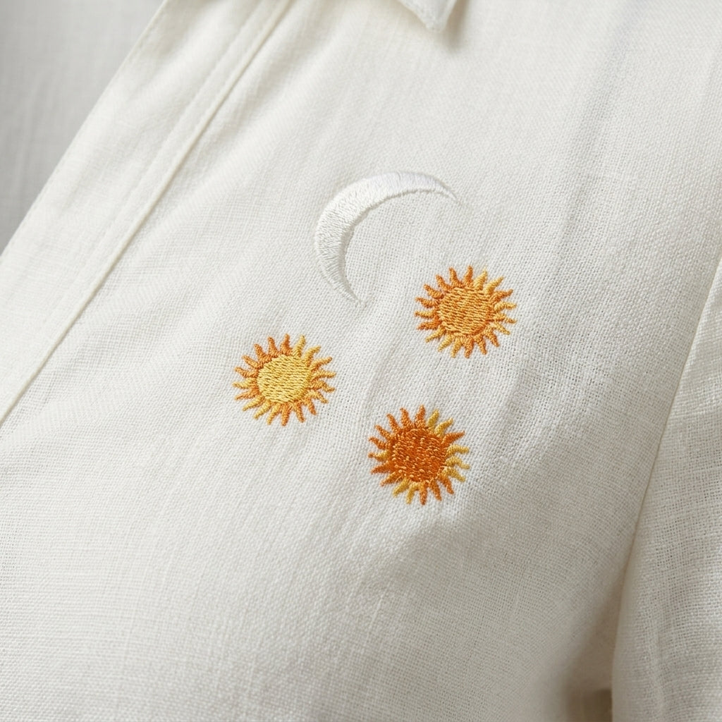 Women Embroidered Button Front Blouse