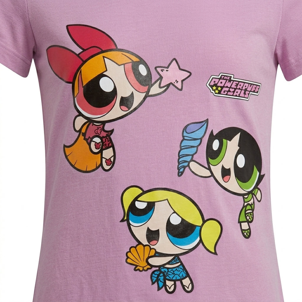 Girls Powerpuff Girls Printed T Shirt Dress