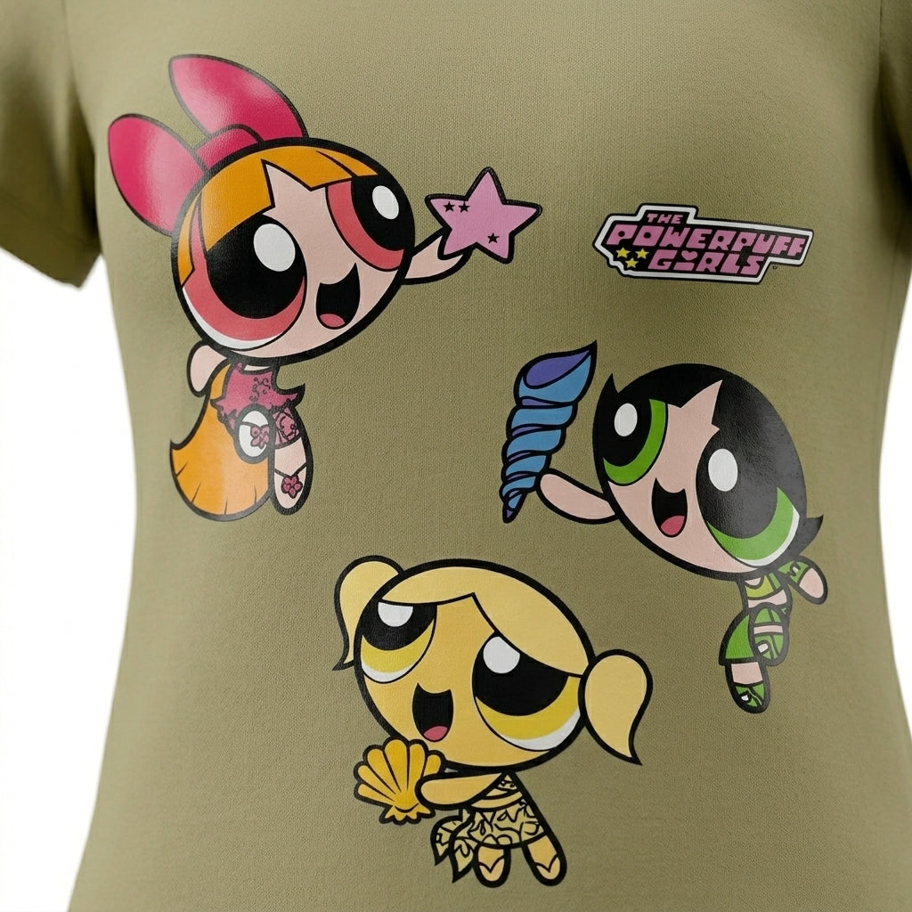 Girls Powerpuff Girls Printed T Shirt Dress