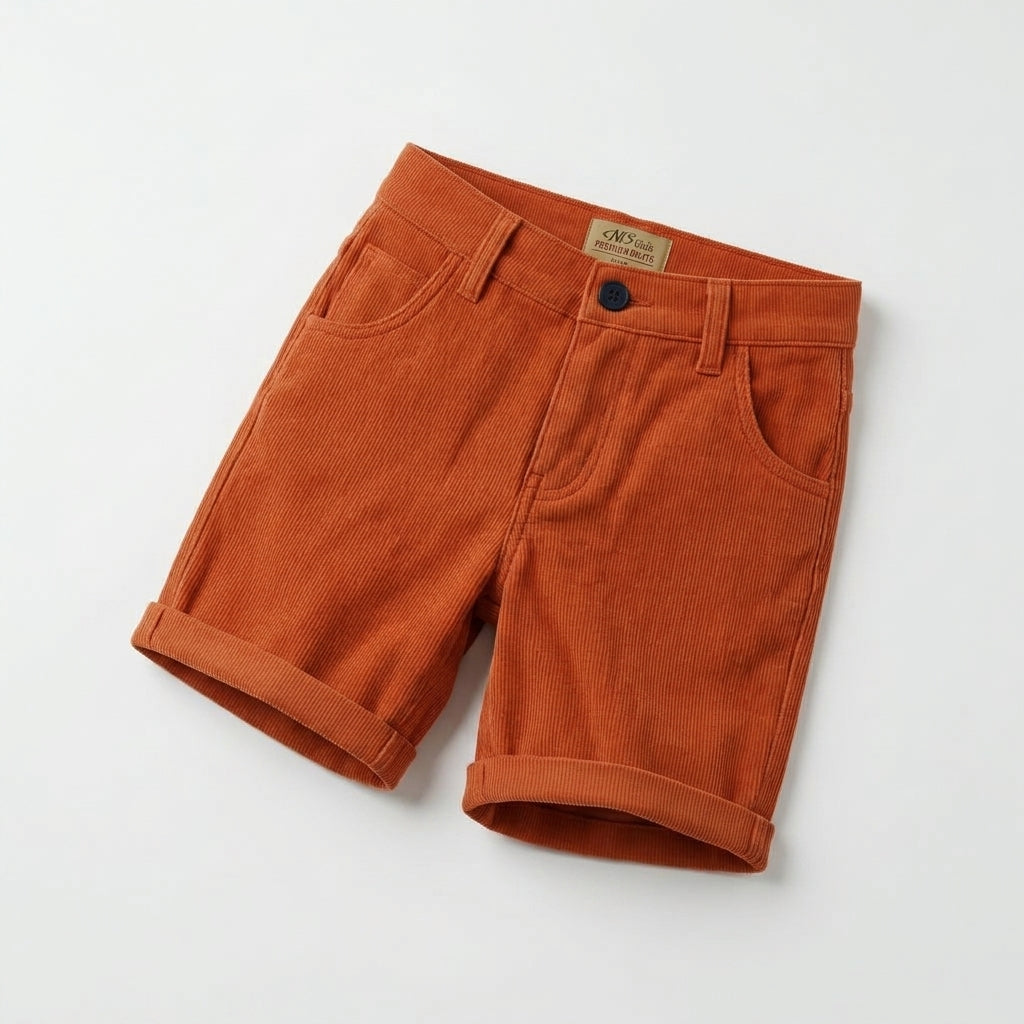 Kids Corduroy Rolled Hem Shorts