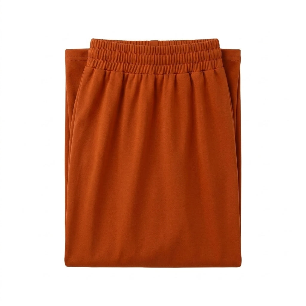 Casual Elastic Waist Wide Leg Pants