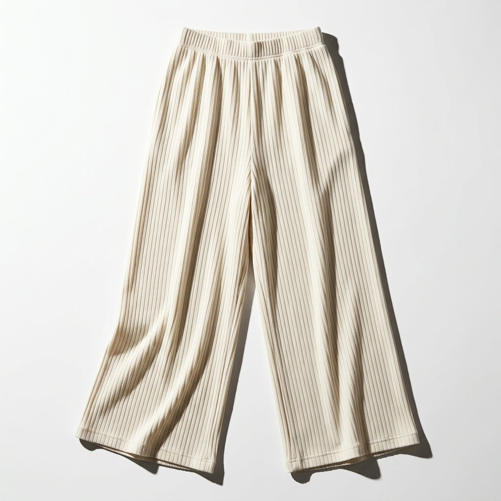 Textured Wide Leg Pants