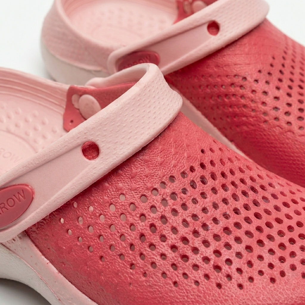 Girls Perforated Clog Sandals With Back Strap