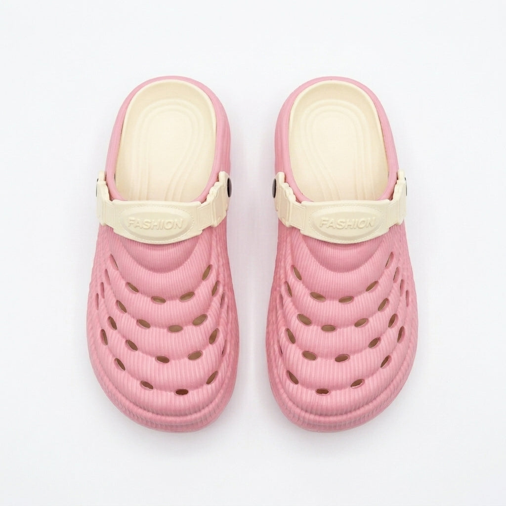 Kids Perforated Clog Sandals With Back Strap