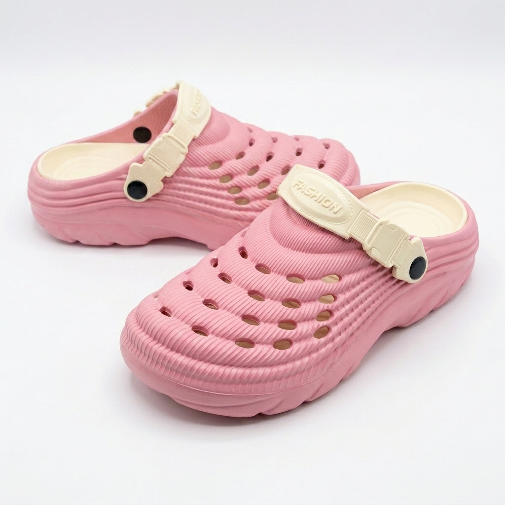 Kids Perforated Clog Sandals With Back Strap