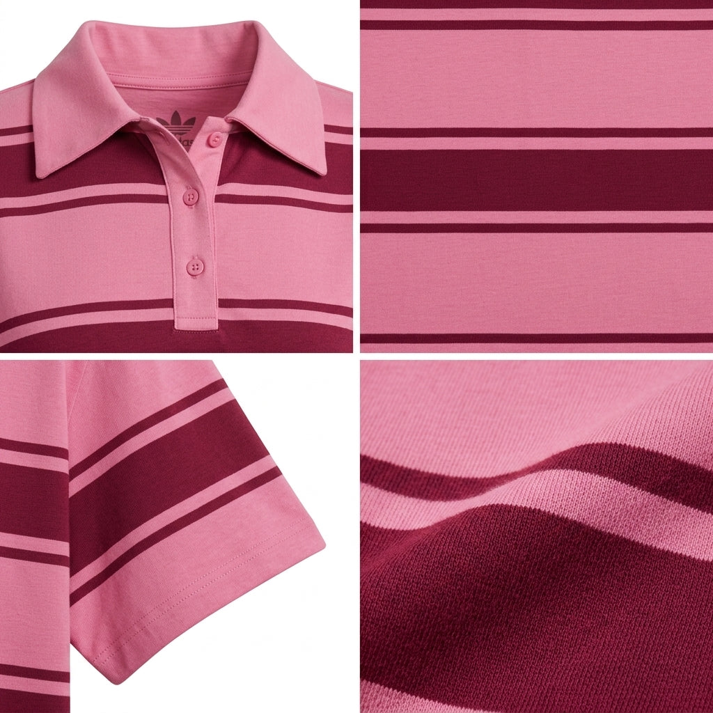 Casual And Striped Short Sleeve Polo Top