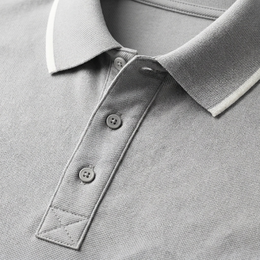 Men Short Sleeve Polo Shirt With Contrast Tip Collar