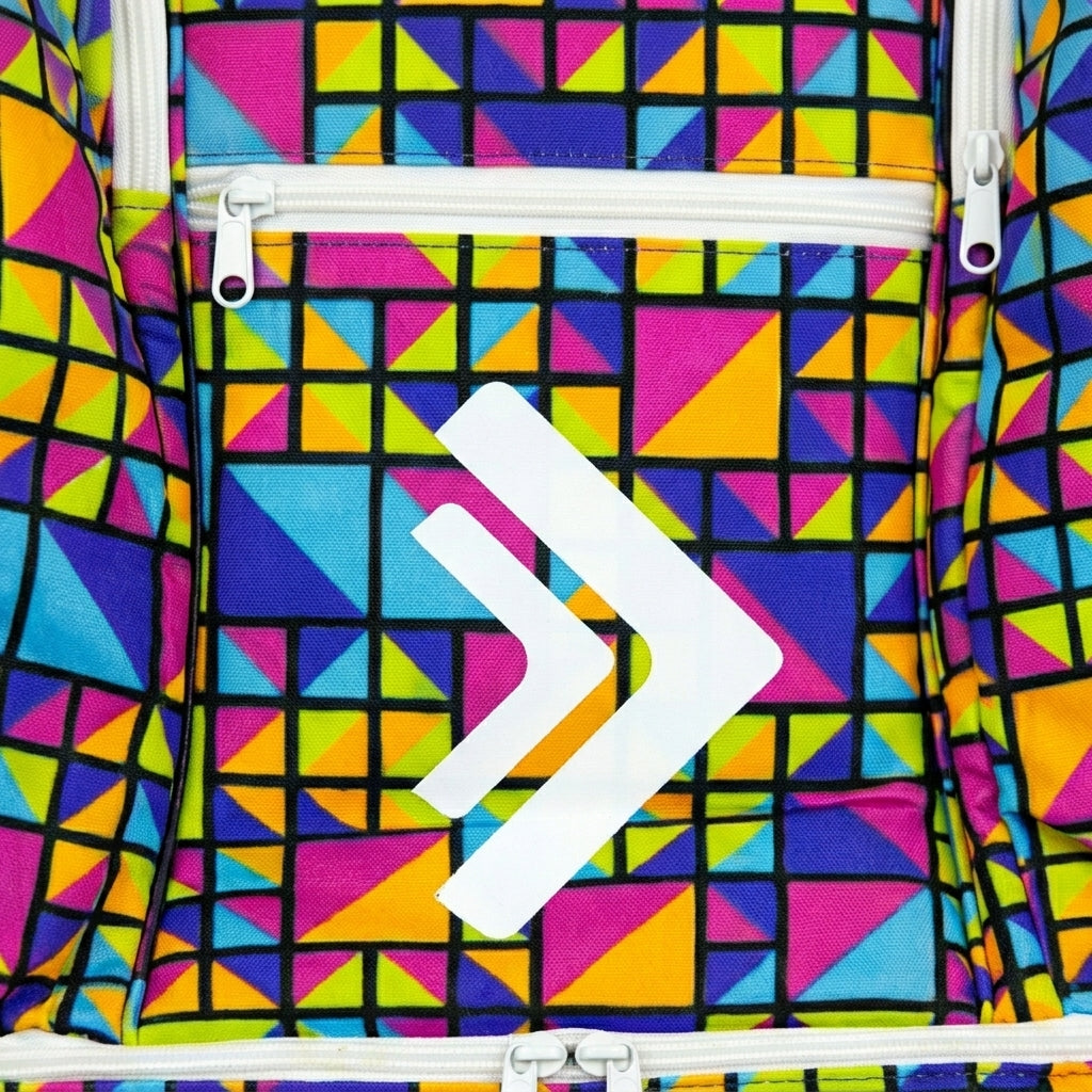 Geometric Print Sports Backpack With Shoe Compartment