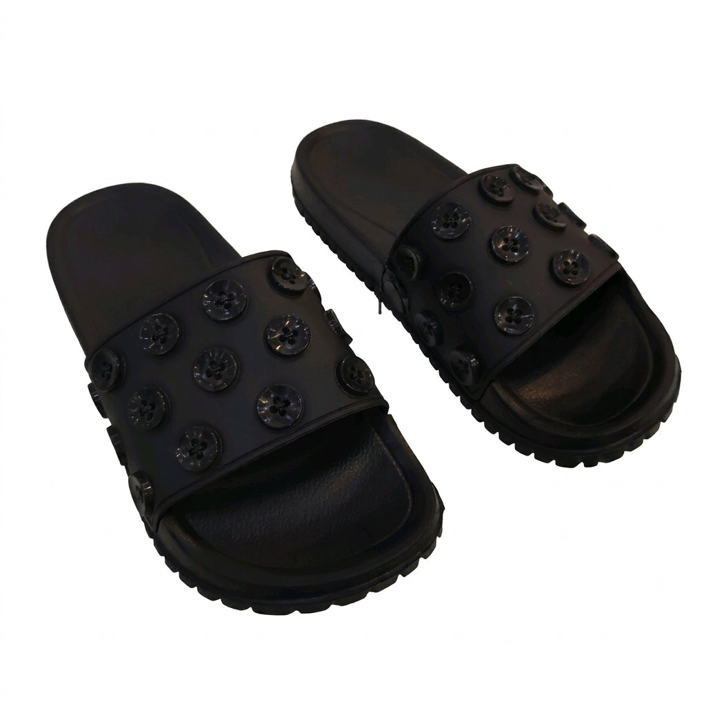 Women Button Comfort Slide Sandals