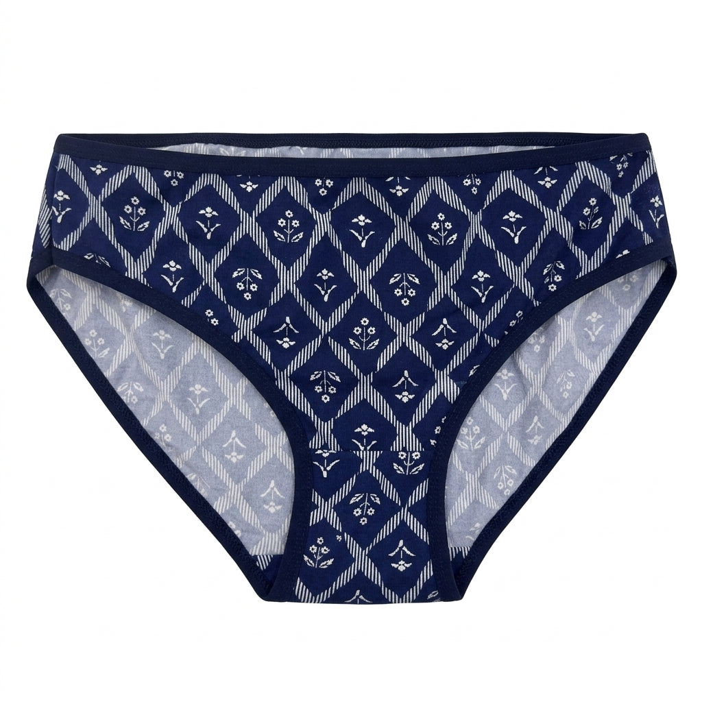 Women Geometric Print Wire Free Lightly Padded Bra And Brief Set