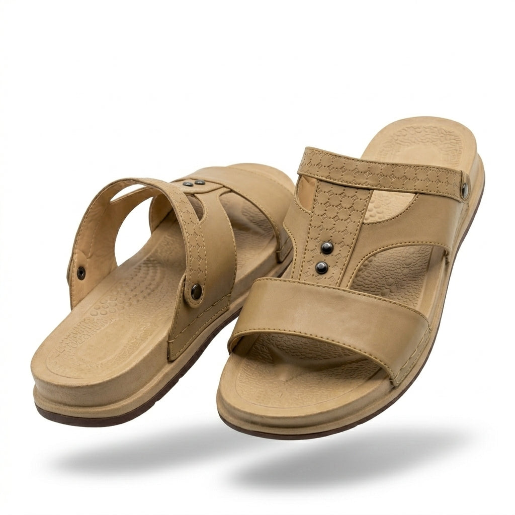 Men Cross Strap Comfort Slide Slipper