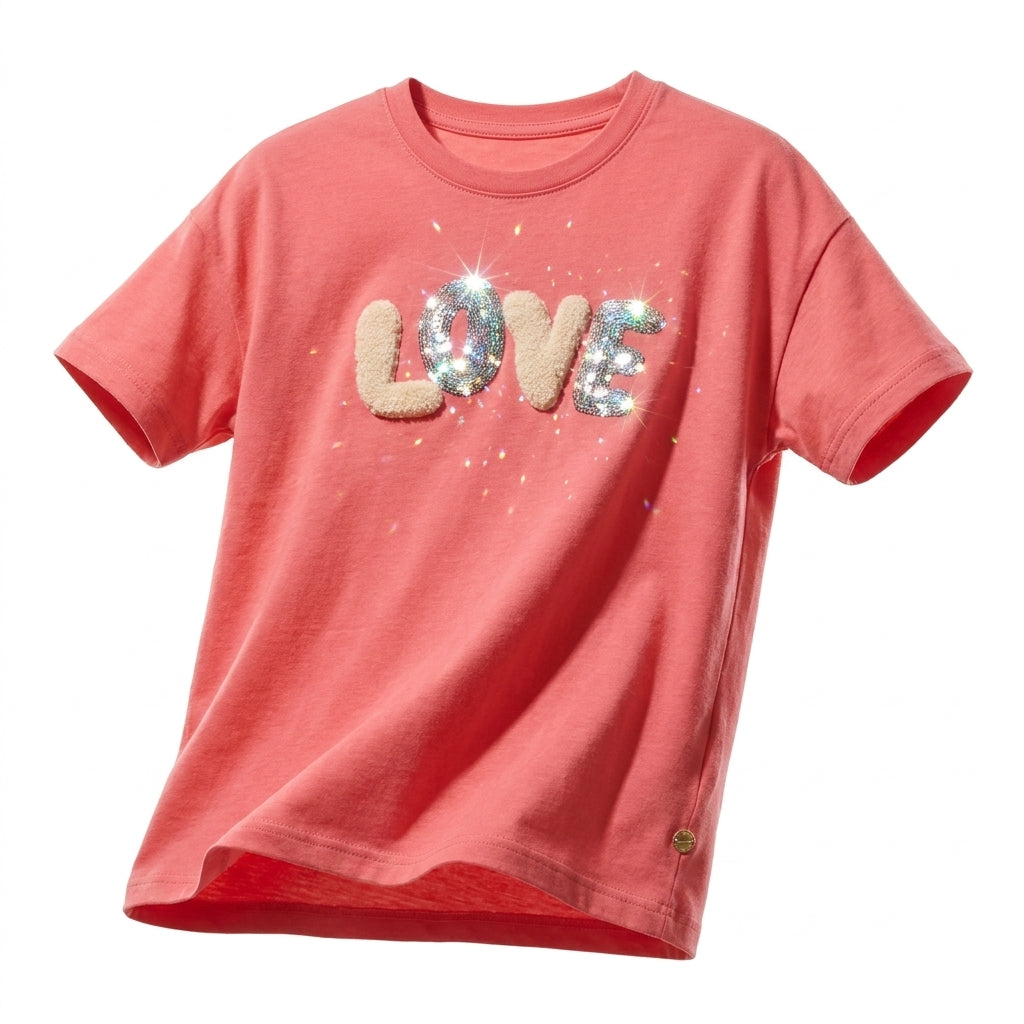 Girls Love Sequin Graphic T Shirt