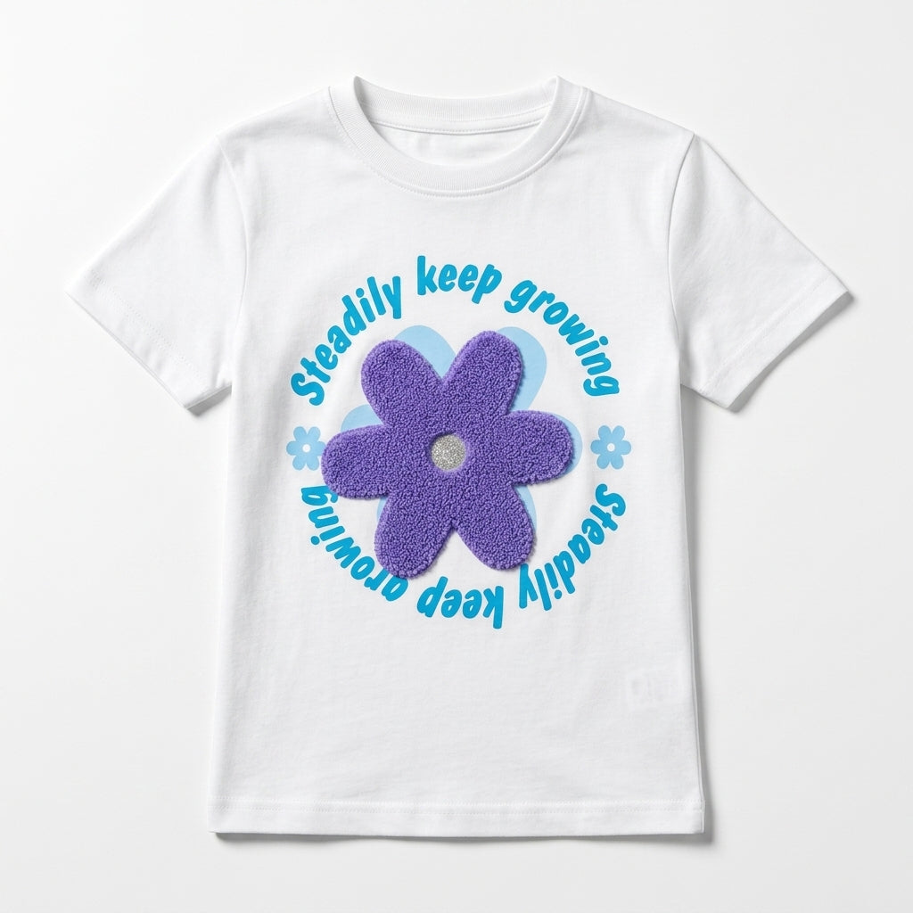 Girls Flower Graphic T Shirt