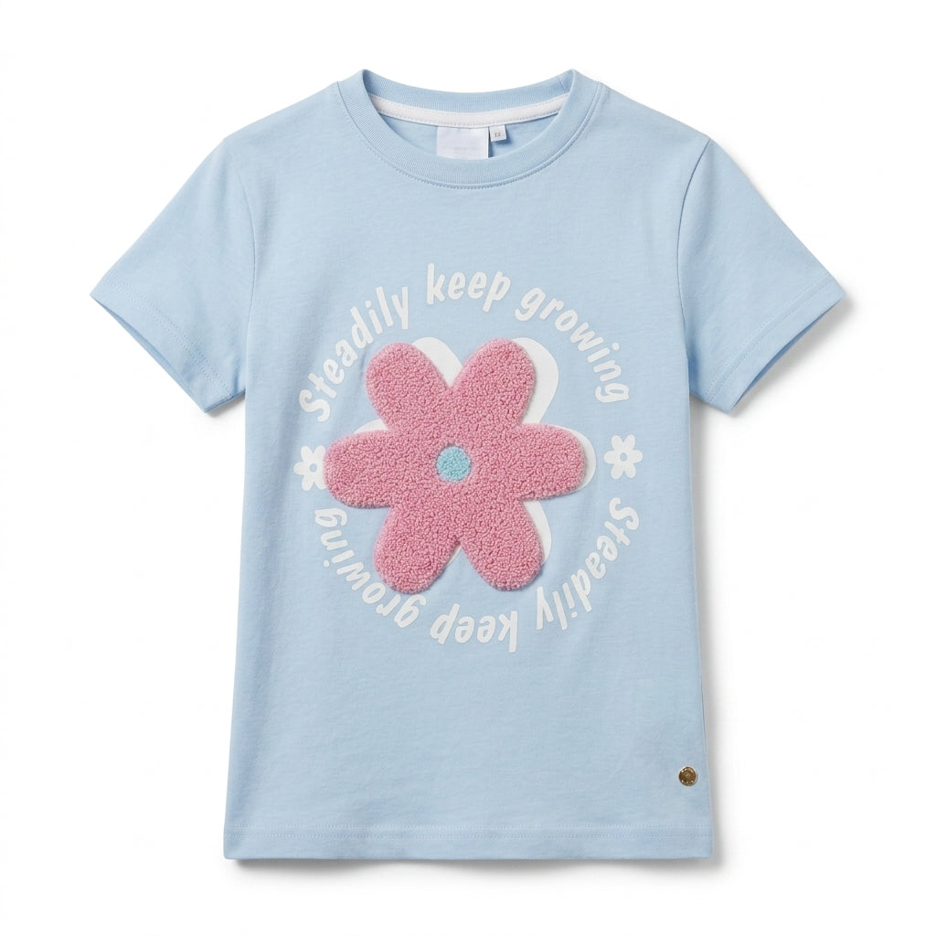 Girls Flower Graphic T Shirt