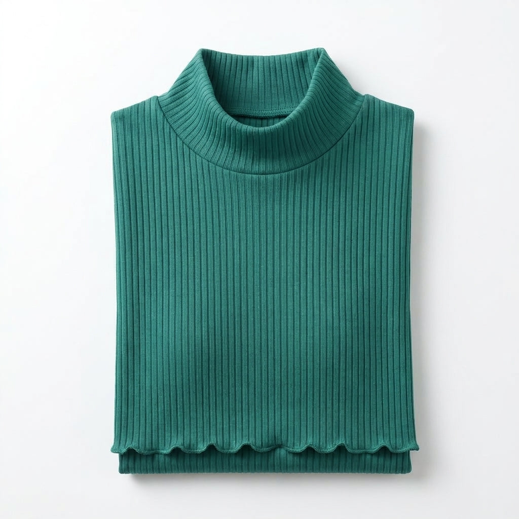 Sleeveless Top With A High Ribbed Collar