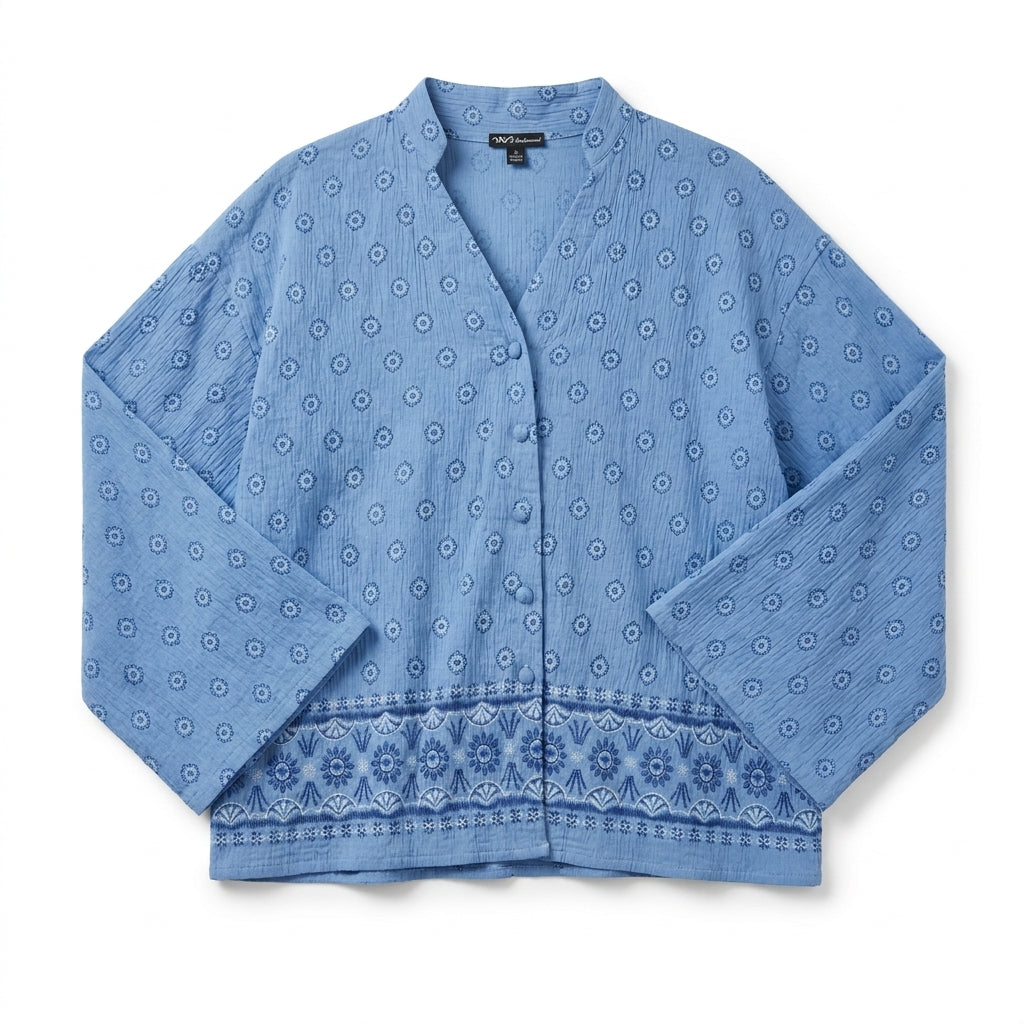 Casual Women Printed Button Front Blouse