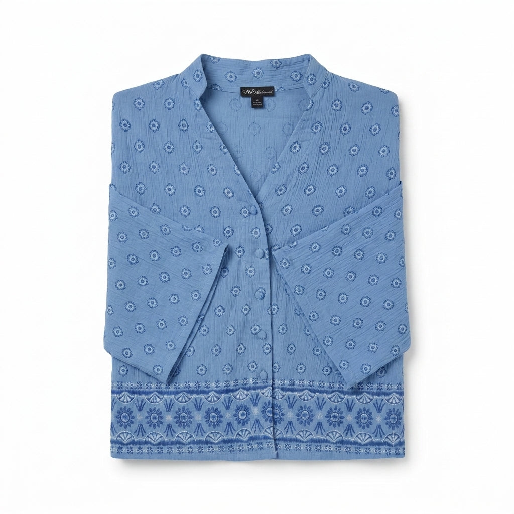 Casual Women Printed Button Front Blouse