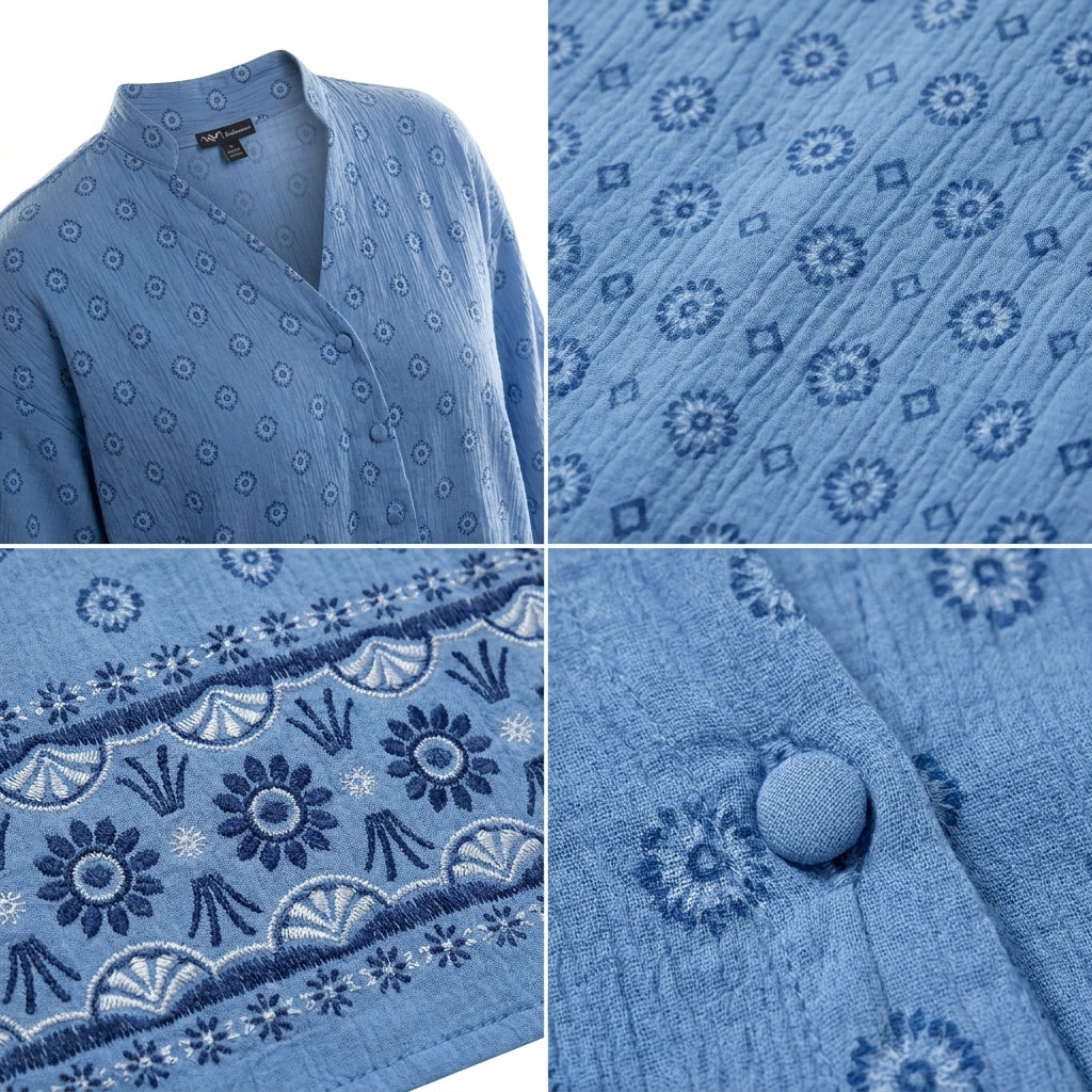 Casual Women Printed Button Front Blouse