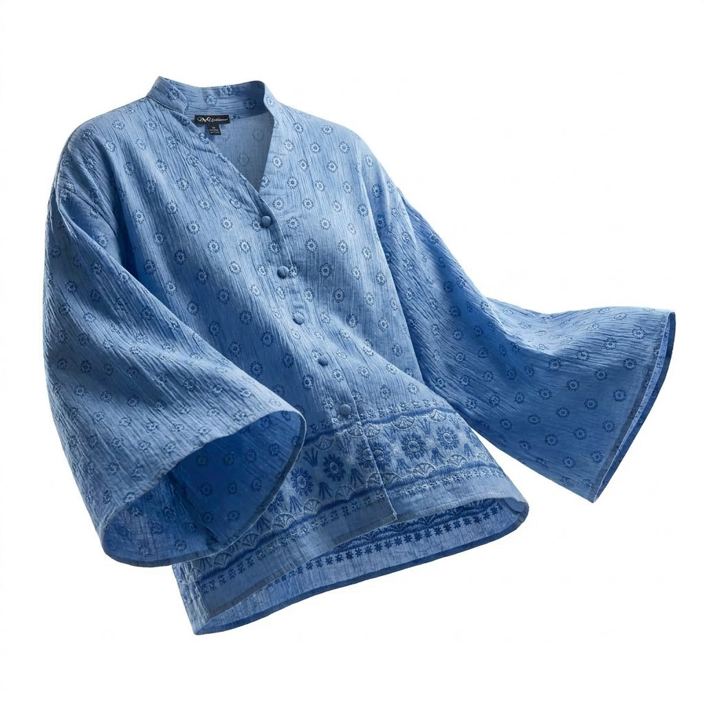 Casual Women Printed Button Front Blouse