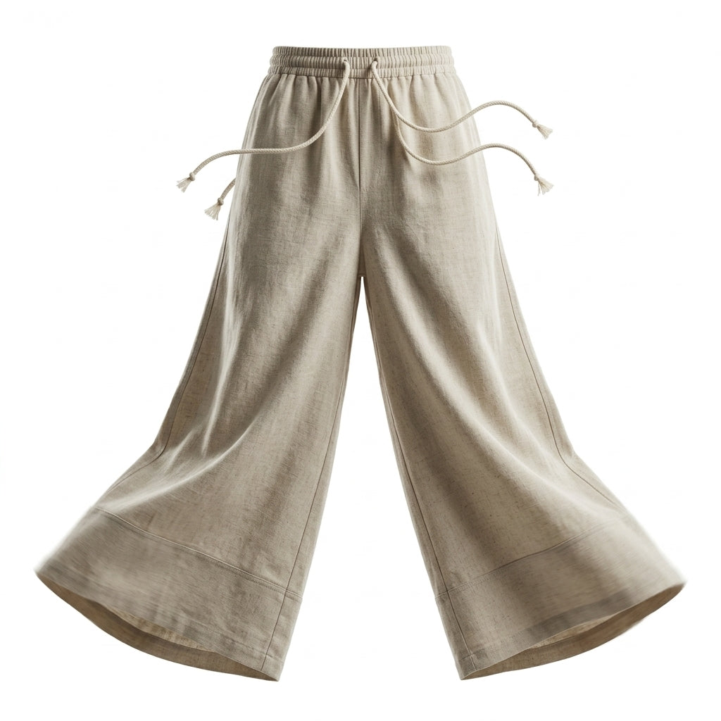 Women Drawstring Wide Leg Pants