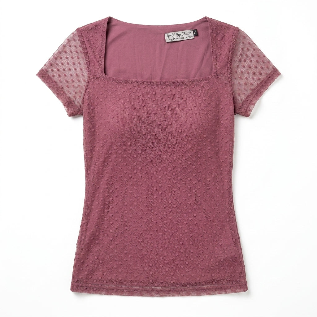 Textured Square Neck Top