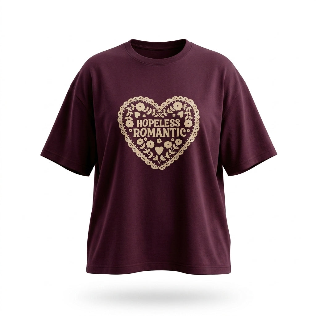 Casual Hopeless Romantic Graphic Short Sleeve T Shirt