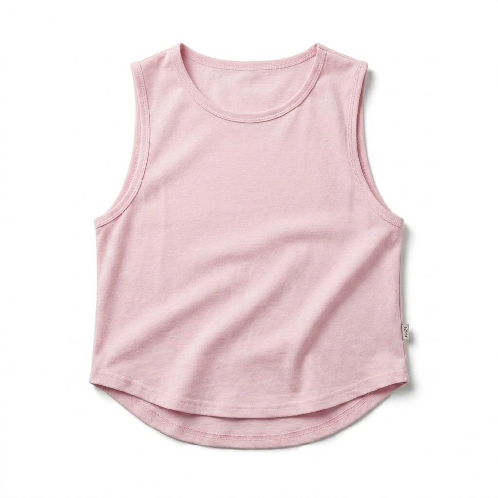 Women Sleeveless Curved Hem Tank Top