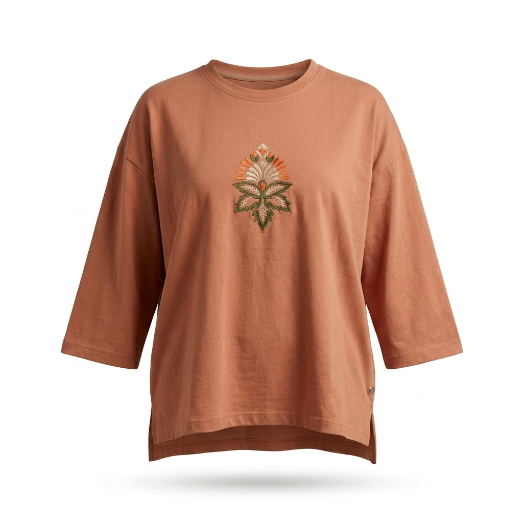 Women Floral Embroidered Long Sleeve Top